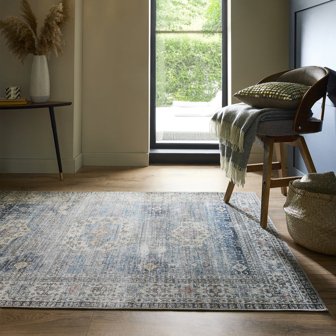 Washable Venice Blue Rug