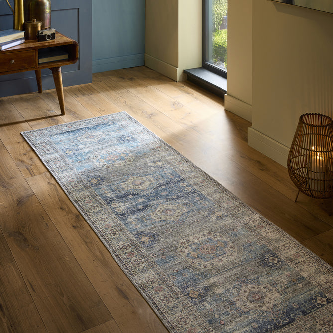 Washable Venice Blue Rug