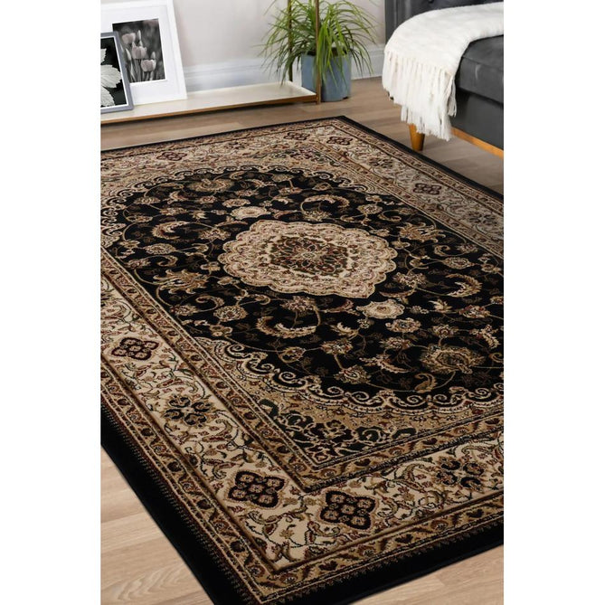 Victoria Traditional Black Round Rug-Melrose-Rug Love - The Most Loved Rug Store