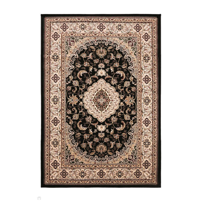 Victoria Traditional Black Runner-Melrose-Rug Love - The Most Loved Rug Store