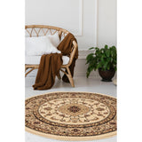 Victoria Traditional Cream Round Rug
