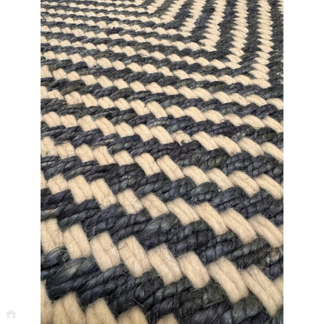 Vigo Modern Geometric Tonal Zig Zag Hand-Woven Heavyweight Textured Soft-Touch Jute & Wool Blend Chunky Loop Pile Flatweave Fringe Navy/Cream Rug-Asiatic Carpets-Rug Love - The Most Loved Rug Store