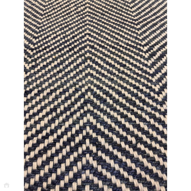 Vigo Modern Geometric Tonal Zig Zag Hand-Woven Heavyweight Textured Soft-Touch Jute & Wool Blend Chunky Loop Pile Flatweave Fringe Navy/Cream Rug-Asiatic Carpets-Rug Love - The Most Loved Rug Store