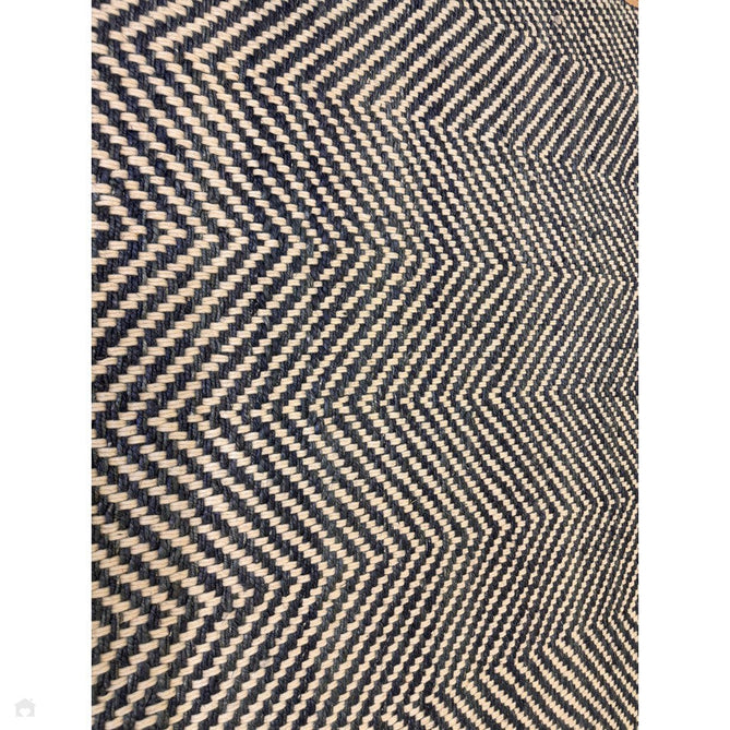Vigo Modern Geometric Tonal Zig Zag Hand-Woven Heavyweight Textured Soft-Touch Jute & Wool Blend Chunky Loop Pile Flatweave Fringe Navy/Cream Rug-Asiatic Carpets-Rug Love - The Most Loved Rug Store
