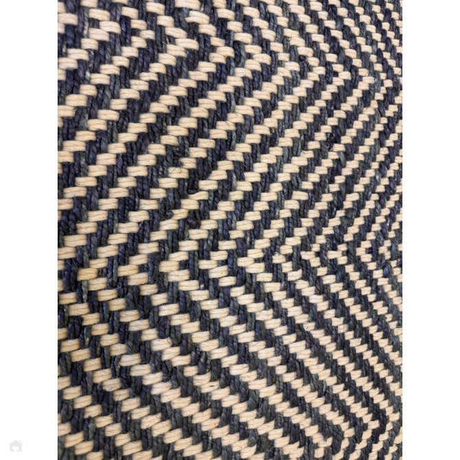 Vigo Modern Geometric Tonal Zig Zag Hand-Woven Heavyweight Textured Soft-Touch Jute & Wool Blend Chunky Loop Pile Flatweave Fringe Navy/Cream Rug-Asiatic Carpets-Rug Love - The Most Loved Rug Store