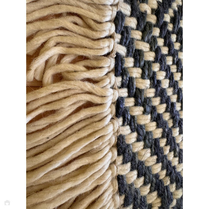 Vigo Modern Geometric Tonal Zig Zag Hand-Woven Heavyweight Textured Soft-Touch Jute & Wool Blend Chunky Loop Pile Flatweave Fringe Navy/Cream Rug-Asiatic Carpets-Rug Love - The Most Loved Rug Store