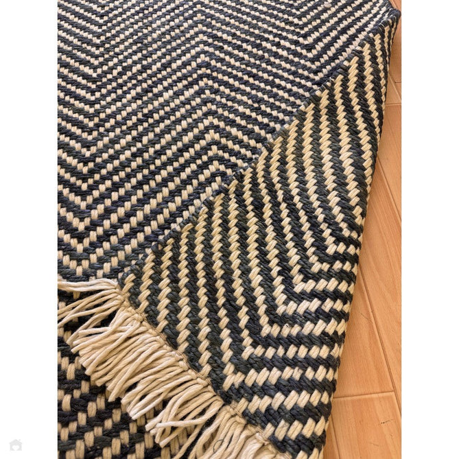 Vigo Modern Geometric Tonal Zig Zag Hand-Woven Heavyweight Textured Soft-Touch Jute & Wool Blend Chunky Loop Pile Flatweave Fringe Navy/Cream Rug-Asiatic Carpets-Rug Love - The Most Loved Rug Store