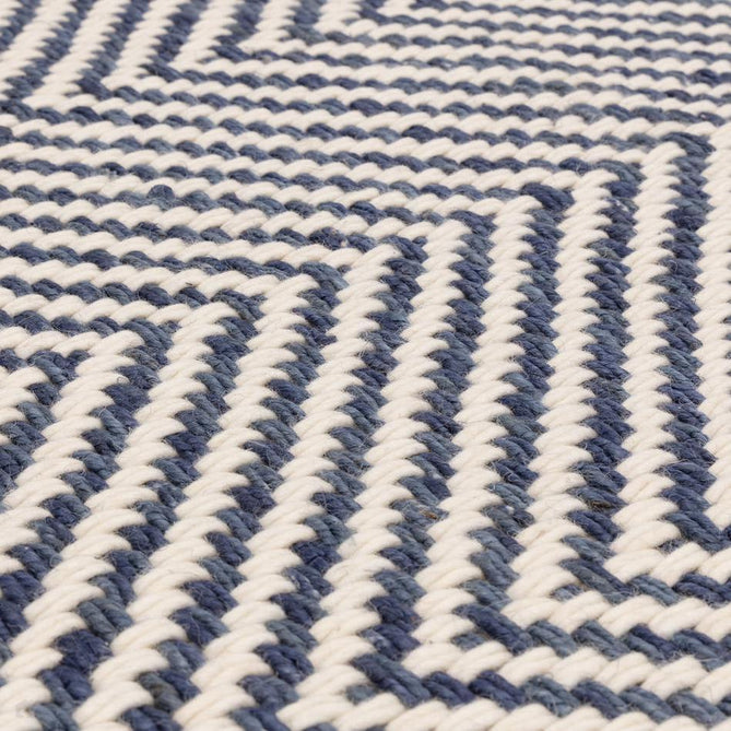 Vigo Modern Geometric Tonal Zig Zag Hand-Woven Heavyweight Textured Soft-Touch Jute & Wool Blend Chunky Loop Pile Flatweave Fringe Navy/Cream Rug-Asiatic Carpets-Rug Love - The Most Loved Rug Store