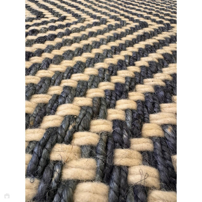 Vigo Modern Geometric Tonal Zig Zag Hand-Woven Heavyweight Textured Soft-Touch Jute & Wool Blend Chunky Loop Pile Flatweave Fringe Navy/Cream Rug-Asiatic Carpets-Rug Love - The Most Loved Rug Store