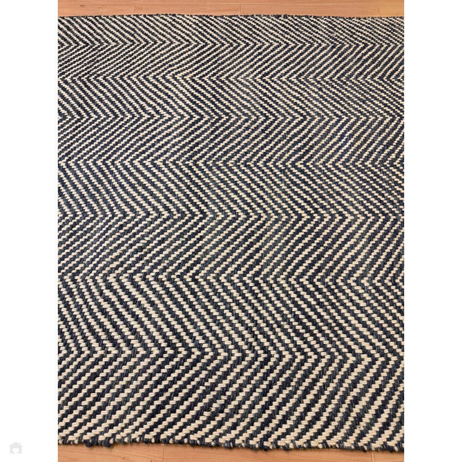 Vigo Modern Geometric Tonal Zig Zag Hand-Woven Heavyweight Textured Soft-Touch Jute & Wool Blend Chunky Loop Pile Flatweave Fringe Navy/Cream Rug-Asiatic Carpets-Rug Love - The Most Loved Rug Store
