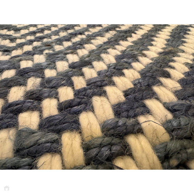 Vigo Modern Geometric Tonal Zig Zag Hand-Woven Heavyweight Textured Soft-Touch Jute & Wool Blend Chunky Loop Pile Flatweave Fringe Navy/Cream Rug-Asiatic Carpets-Rug Love - The Most Loved Rug Store