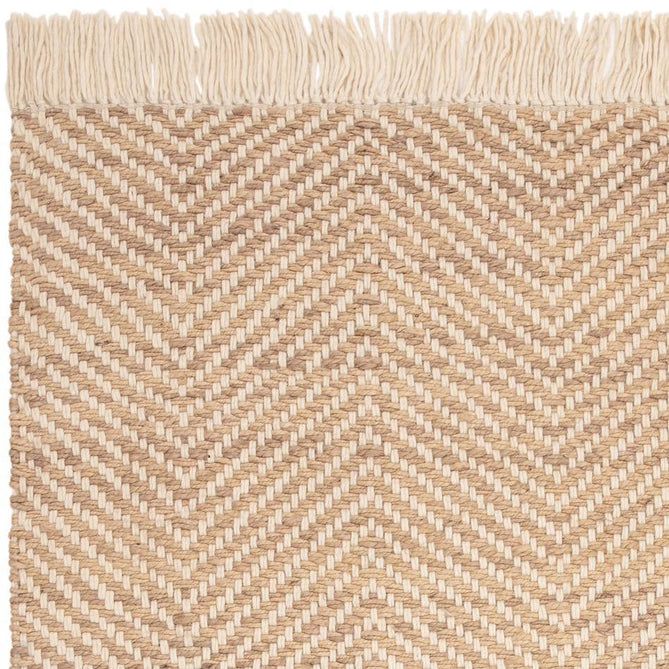 Vigo Modern Geometric Tonal Zig Zag Hand-Woven Heavyweight Textured Soft-Touch Jute & Wool Blend Chunky Loop Pile Flatweave Fringe Sand/Cream Rug-Asiatic Carpets-Rug Love - The Most Loved Rug Store
