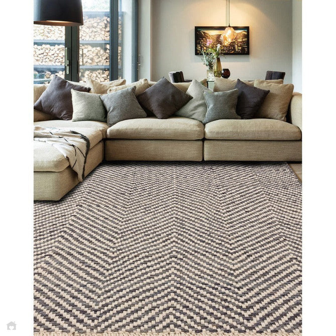 Vigo Modern Geometric Zig Zag Hand-Woven Jute Mix Soft-Touch Boho Flatweave Grey/Cream Rug-Asiatic Carpets-Rug Love - The Most Loved Rug Store