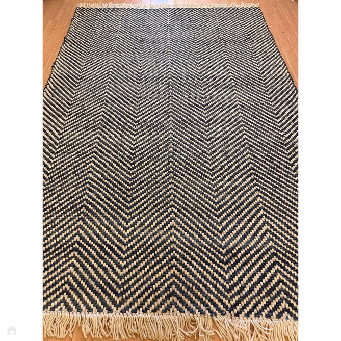 Vigo Modern Geometric Zig Zag Hand-Woven Jute Mix Soft-Touch Boho Flatweave Navy/Cream Rug-Asiatic Carpets-Rug Love - The Most Loved Rug Store