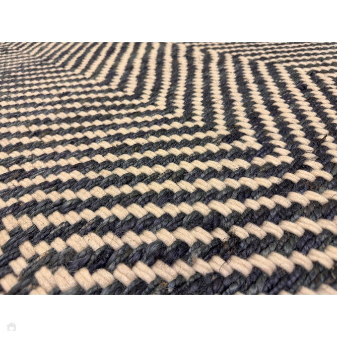 Vigo Modern Geometric Zig Zag Hand-Woven Jute Mix Soft-Touch Boho Flatweave Navy/Cream Rug-Asiatic Carpets-Rug Love - The Most Loved Rug Store