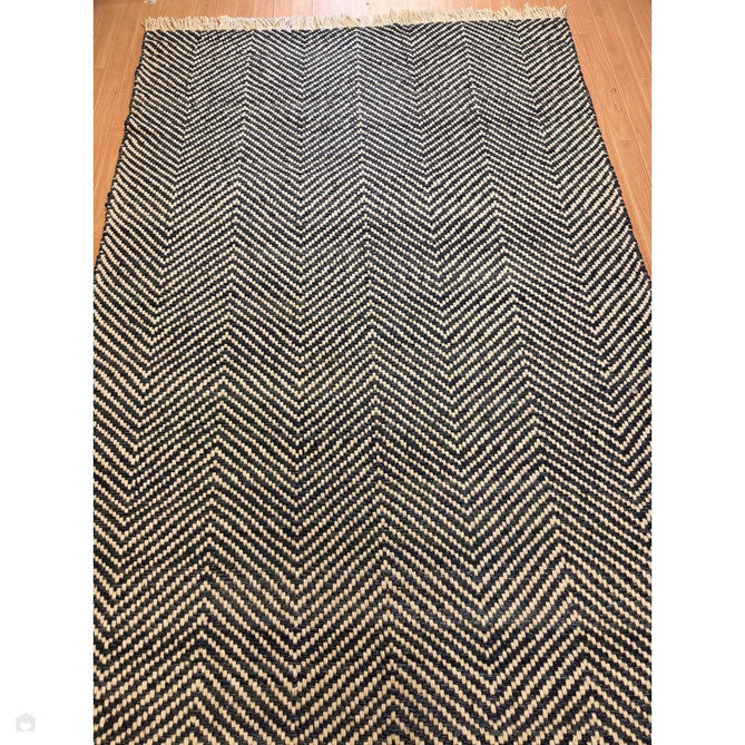 Vigo Modern Geometric Zig Zag Hand-Woven Jute Mix Soft-Touch Boho Flatweave Navy/Cream Rug-Asiatic Carpets-Rug Love - The Most Loved Rug Store