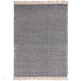 Vigo Modern Geometric Zig Zag Hand-Woven Jute Mix Soft-Touch Boho Flatweave Navy/Cream Rug