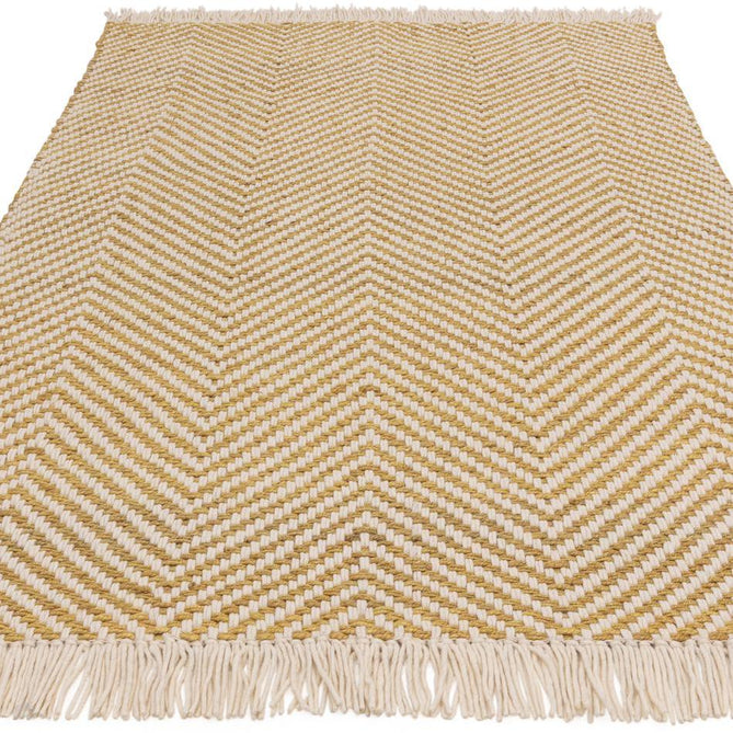 Vigo Modern Geometric Zig Zag Hand-Woven Jute Mix Soft-Touch Boho Flatweave Ochre/Cream Rug-Asiatic Carpets-Rug Love - The Most Loved Rug Store