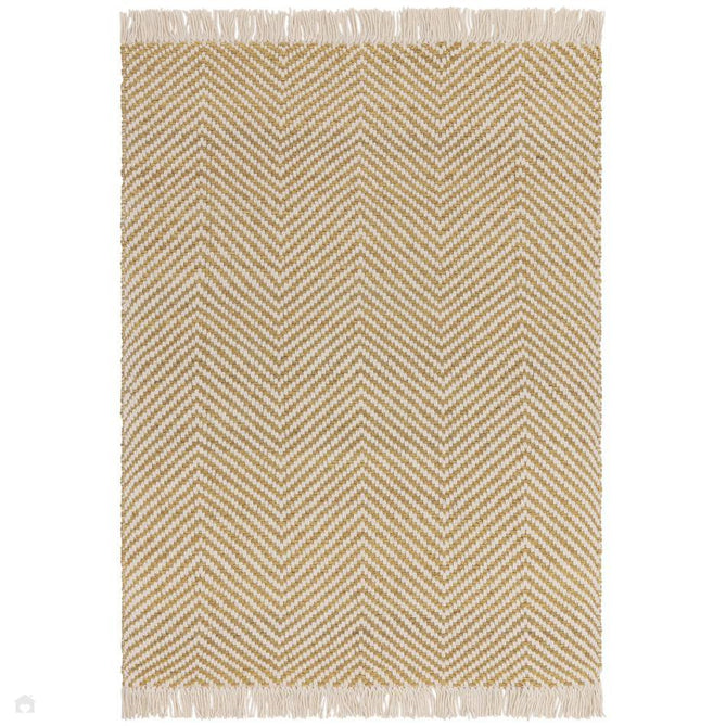 Vigo Modern Geometric Zig Zag Hand-Woven Jute Mix Soft-Touch Boho Flatweave Ochre/Cream Rug-Asiatic Carpets-Rug Love - The Most Loved Rug Store