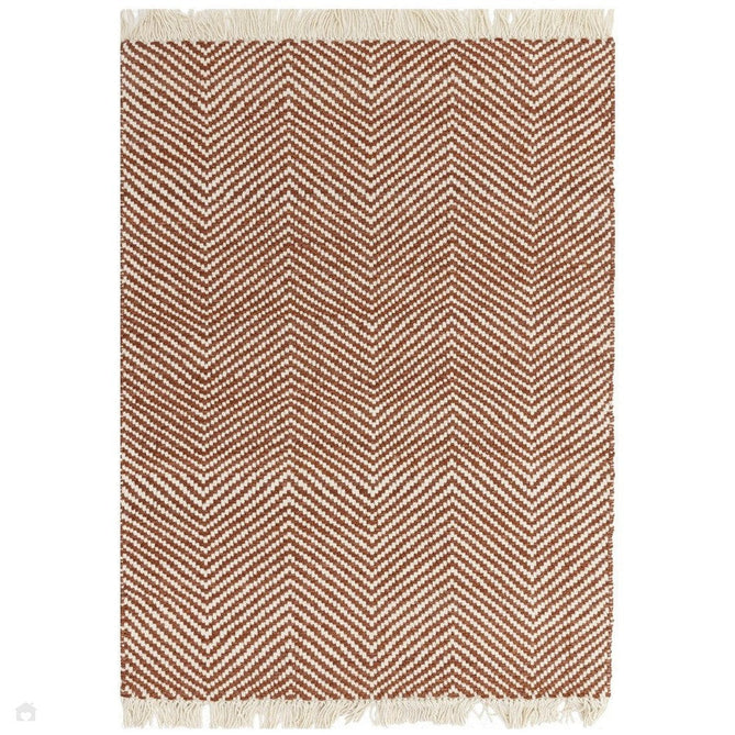 Vigo Modern Geometric Zig Zag Hand-Woven Jute Mix Soft-Touch Boho Flatweave Rust/Cream Rug-Asiatic Carpets-Rug Love - The Most Loved Rug Store