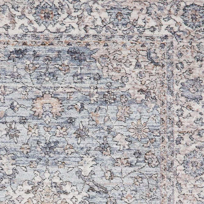 Vintage 35013 Traditional Distressed Kashan Medallion Border Soft-Touch Blue/Cream/Beige Runner-Think Rugs-Rug Love - The Most Loved Rug Store