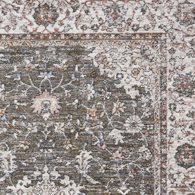 Vintage 35013 Traditional Distressed Kashan Medallion Border Soft-Touch Green/Beige/Cream Rug-Think Rugs-Rug Love - The Most Loved Rug Store