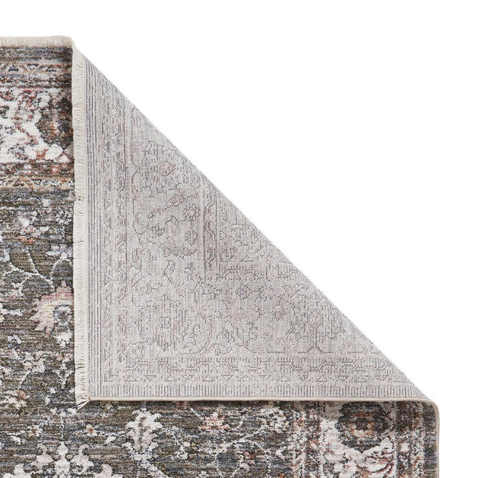 Vintage 35013 Traditional Distressed Kashan Medallion Border Soft-Touch Green/Beige/Cream Runner-Think Rugs-Rug Love - The Most Loved Rug Store