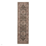Vintage 35013 Traditional Distressed Kashan Medallion Border Soft-Touch Green/Beige/Cream Runner