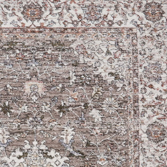 Vintage 35013 Traditional Distressed Kashan Medallion Border Soft-Touch Grey/Beige/Cream Runner-Think Rugs-Rug Love - The Most Loved Rug Store