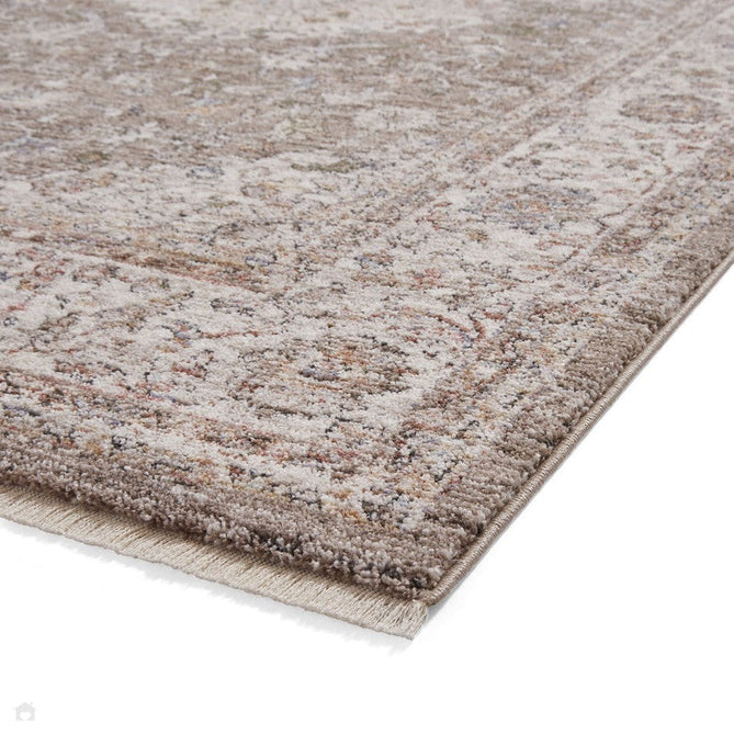 Vintage 35013 Traditional Distressed Kashan Medallion Border Soft-Touch Grey/Beige/Cream Runner-Think Rugs-Rug Love - The Most Loved Rug Store