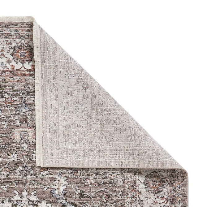 Vintage 35013 Traditional Distressed Kashan Medallion Border Soft-Touch Grey/Beige/Cream Runner-Think Rugs-Rug Love - The Most Loved Rug Store
