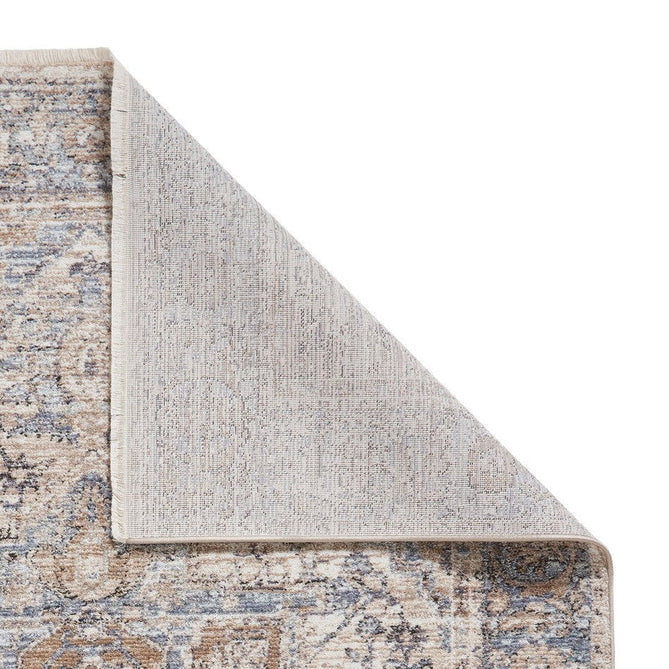 Vintage 35018 Traditional Distressed Heriz Medallion Border Soft-Touch Cream/Blue/Beige/Terra Rug-Think Rugs-Rug Love - The Most Loved Rug Store