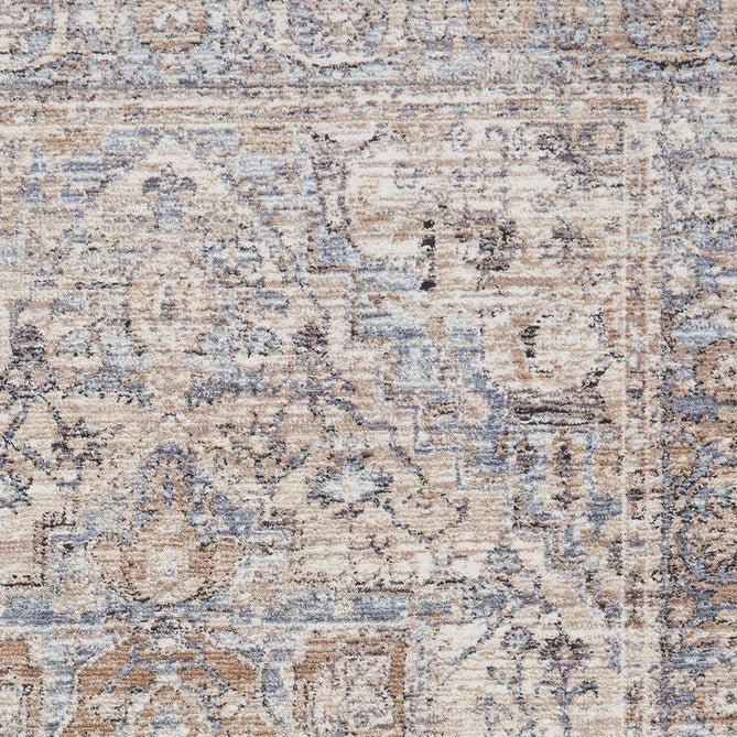 Vintage 35018 Traditional Distressed Heriz Medallion Border Soft-Touch Cream/Blue/Beige/Terra Rug-Think Rugs-Rug Love - The Most Loved Rug Store