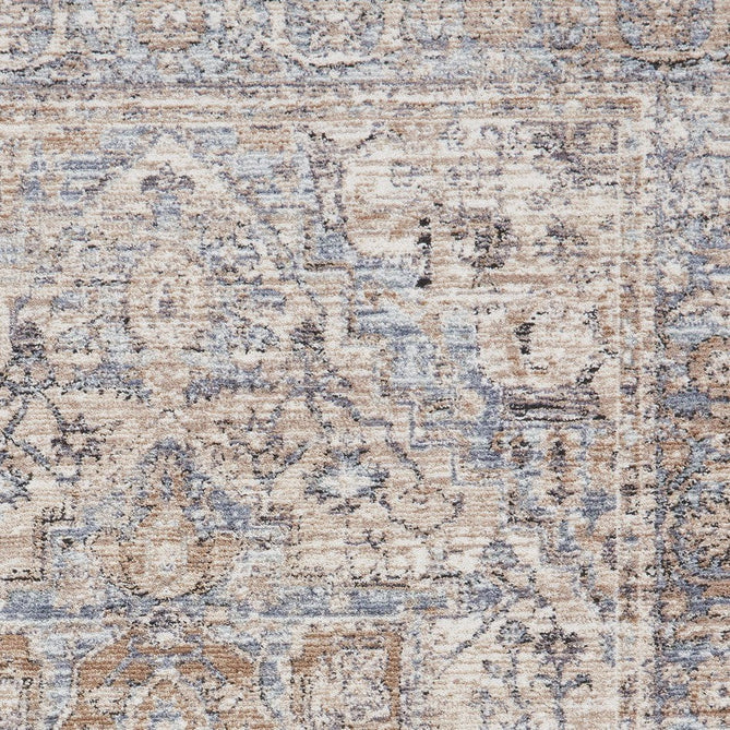 Vintage 35018 Traditional Distressed Heriz Medallion Border Soft-Touch Cream/Blue/Beige/Terra Runner-Think Rugs-Rug Love - The Most Loved Rug Store