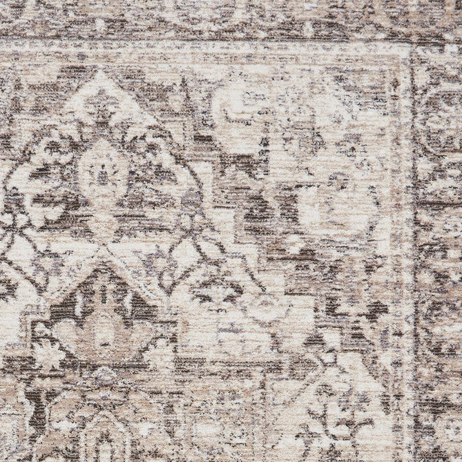 Vintage 35018 Traditional Distressed Heriz Medallion Border Soft-Touch Cream/Grey/Beige Rug-Think Rugs-Rug Love - The Most Loved Rug Store