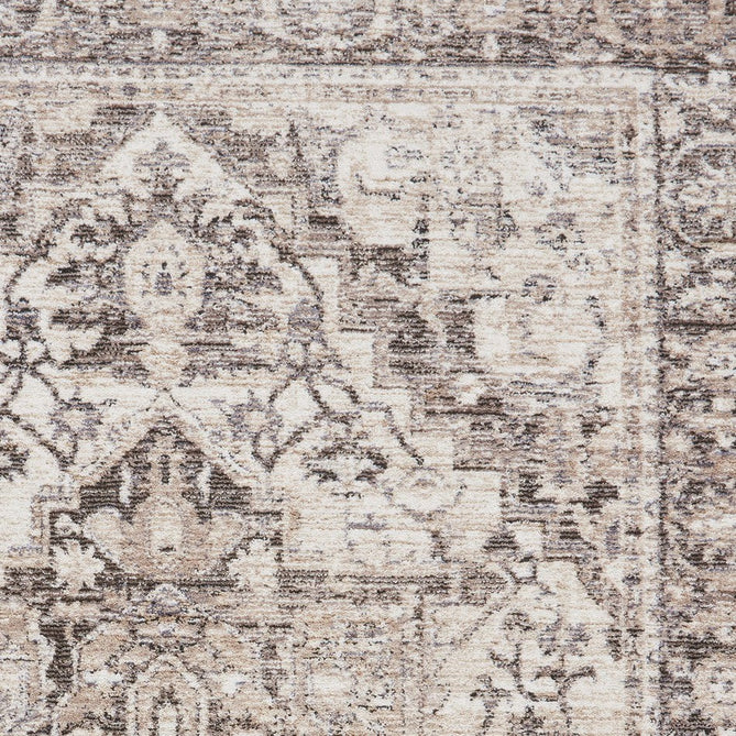 Vintage 35018 Traditional Distressed Heriz Medallion Border Soft-Touch Grey Runner-Think Rugs-Rug Love - The Most Loved Rug Store