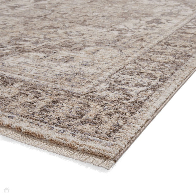 Vintage 35018 Traditional Distressed Heriz Medallion Border Soft-Touch Grey Runner-Think Rugs-Rug Love - The Most Loved Rug Store