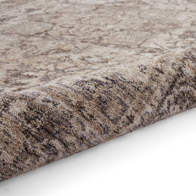 Vintage 35018 Traditional Distressed Heriz Medallion Border Soft-Touch Grey Runner-Think Rugs-Rug Love - The Most Loved Rug Store