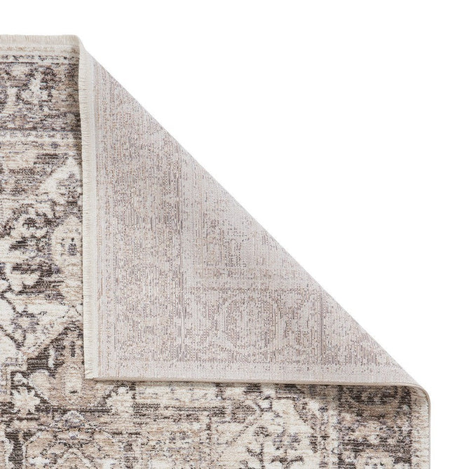 Vintage 35018 Traditional Distressed Heriz Medallion Border Soft-Touch Grey Runner-Think Rugs-Rug Love - The Most Loved Rug Store