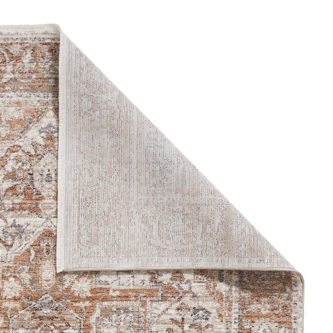 Vintage 35018 Traditional Distressed Heriz Medallion Border Soft-Touch Terracotta Runner-Think Rugs-Rug Love - The Most Loved Rug Store