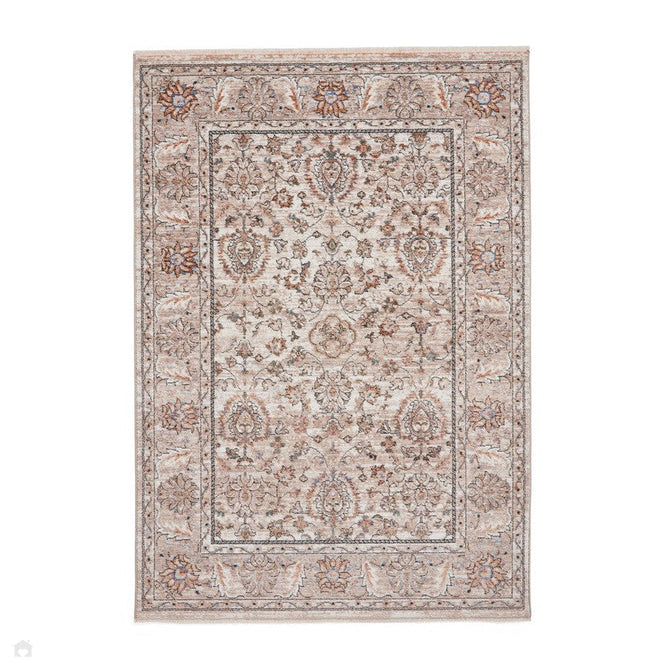 Vintage 35027 Traditional Distressed Koum Floral Vine Border Soft-Touch Beige/Brown Runner-Think Rugs-Rug Love - The Most Loved Rug Store
