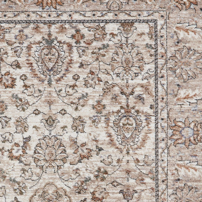 Vintage 35027 Traditional Distressed Koum Floral Vine Border Soft-Touch Beige/Brown Runner-Think Rugs-Rug Love - The Most Loved Rug Store