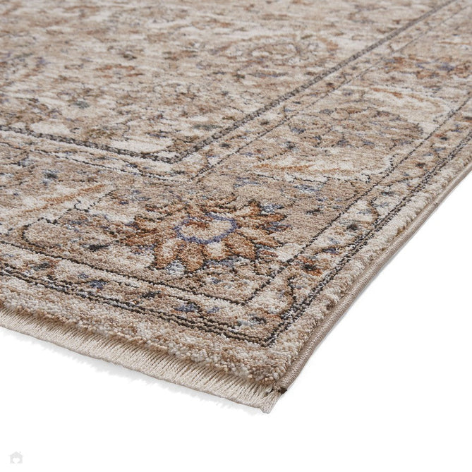 Vintage 35027 Traditional Distressed Koum Floral Vine Border Soft-Touch Beige/Brown Runner-Think Rugs-Rug Love - The Most Loved Rug Store