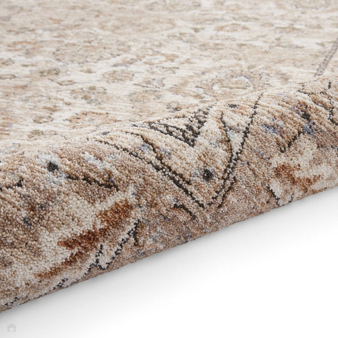 Vintage 35027 Traditional Distressed Koum Floral Vine Border Soft-Touch Beige/Brown Runner-Think Rugs-Rug Love - The Most Loved Rug Store