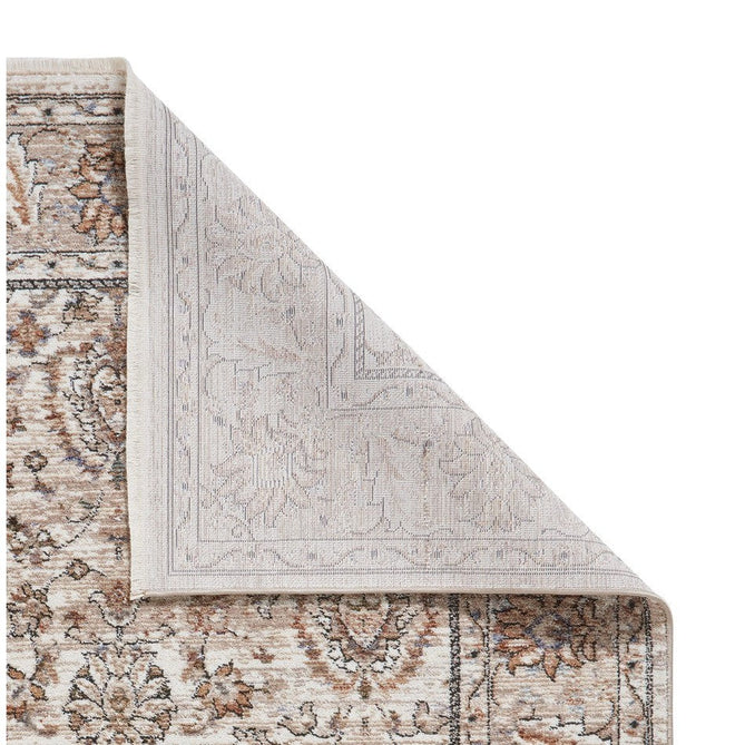 Vintage 35027 Traditional Distressed Koum Floral Vine Border Soft-Touch Beige/Brown Runner-Think Rugs-Rug Love - The Most Loved Rug Store