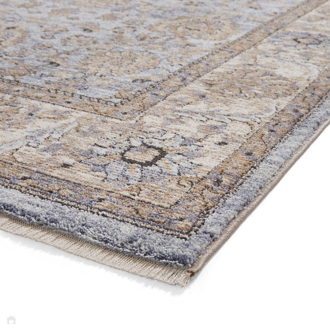 Vintage 35027 Traditional Distressed Koum Floral Vine Border Soft-Touch Blue Runner-Think Rugs-Rug Love - The Most Loved Rug Store