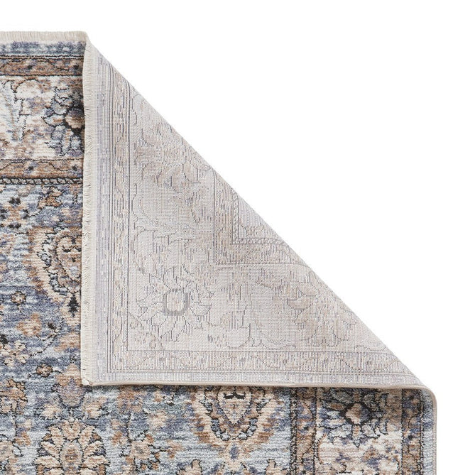 Vintage 35027 Traditional Distressed Koum Floral Vine Border Soft-Touch Blue Runner-Think Rugs-Rug Love - The Most Loved Rug Store