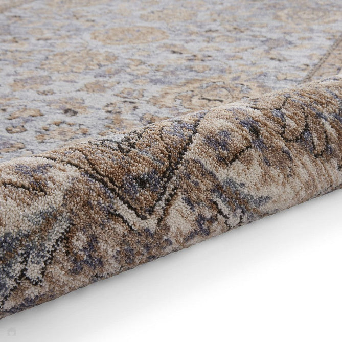 Vintage 35027 Traditional Distressed Koum Floral Vine Border Soft-Touch Blue/Brown/Cream Rug-Think Rugs-Rug Love - The Most Loved Rug Store
