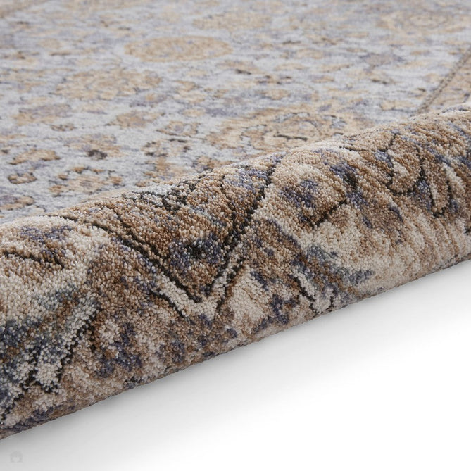 Vintage 35027 Traditional Distressed Koum Floral Vine Border Soft-Touch Blue/Brown/Cream Runner-Think Rugs-Rug Love - The Most Loved Rug Store