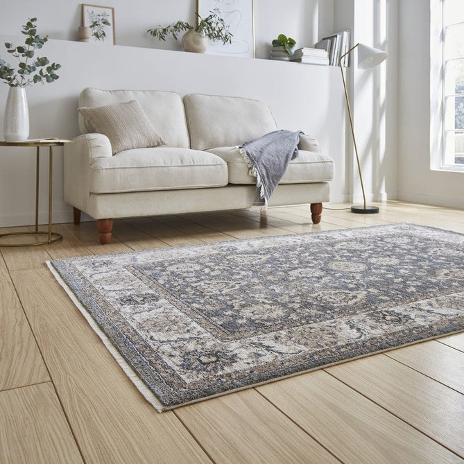Vintage 35027 Traditional Distressed Koum Floral Vine Border Soft-Touch Green/Beige/Cream Rug-Think Rugs-Rug Love - The Most Loved Rug Store